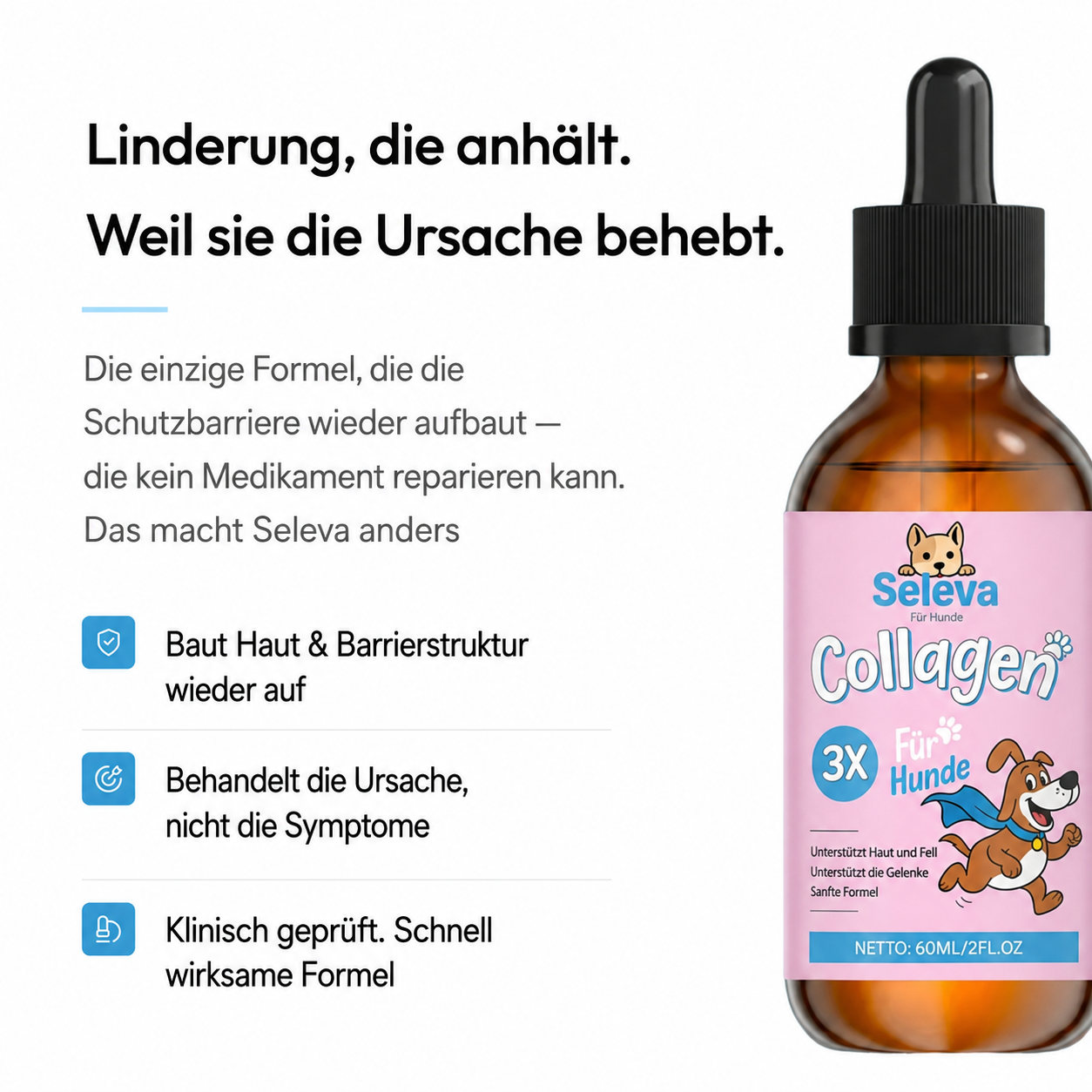 SELEVA Premium Flüssig-Kollagen für Hunde